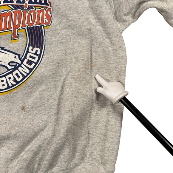 VTG Tultex Denver Broncos Super Bowl XXXIII Champions Back to Back Sweatshirt XL - Picture 7 of 11